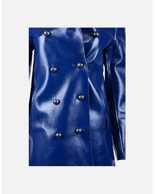 DIESEL Blue L Lilac Jacket Double Breasted Coat Winter Reversible Overcoat