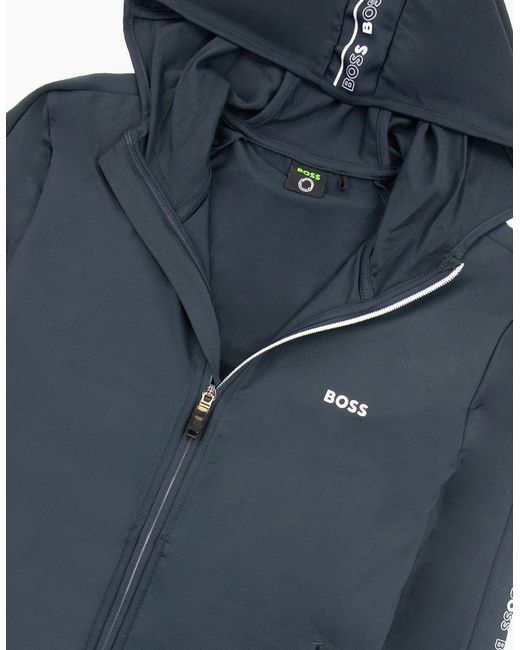 Boss Blue Sicoon Gym Zip Up Sweatshirt 402 for men
