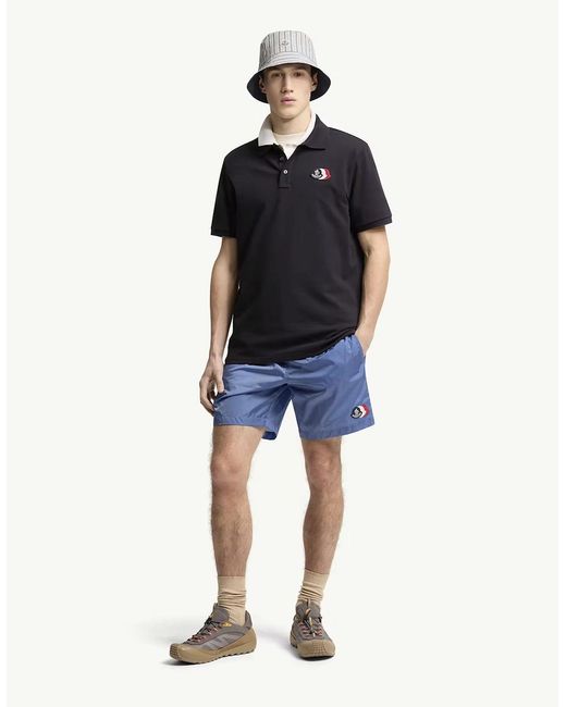 Moncler Black Triple Polo Shirt for men