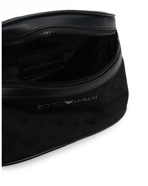 Emporio Armani Black Branded Belt Bag for men