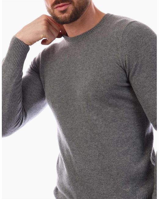 EA7 Gray Crewneck Sweater for men