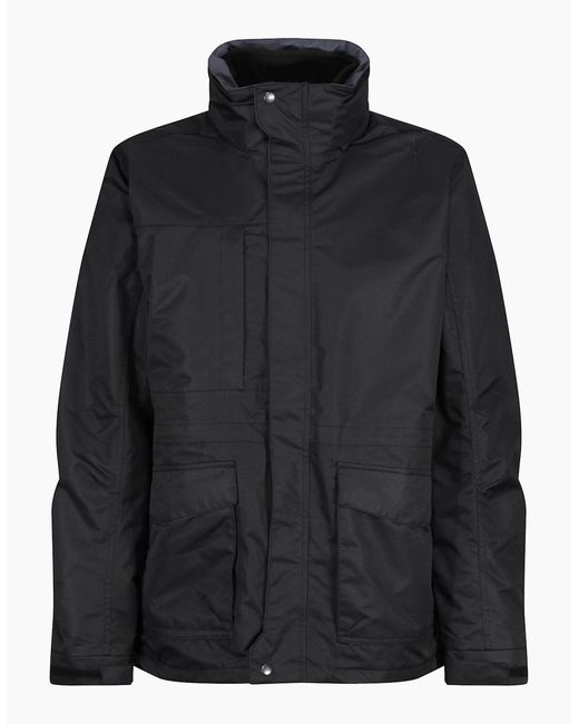 Regatta Black Professional Hooded Padded Jacket for men