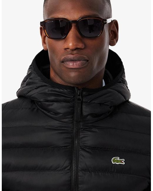 Lacoste Blue Water-Repellent Quilted Puffed Jacket for men