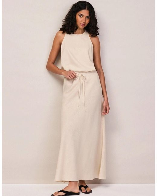 Ro&zo Natural Linen Blend Bias Skirt