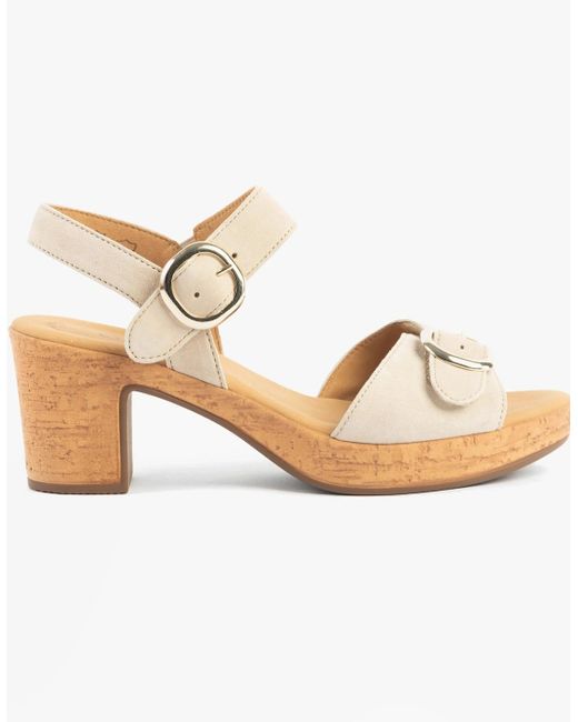 Gabor Natural Fantastica Sandals Oak Suede
