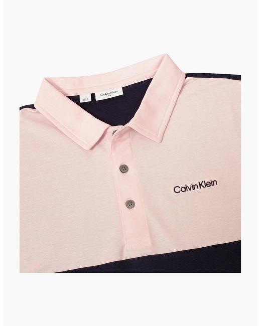 Calvin Klein Blue Embroidered Lacoste Lettering Collared Polo Shirt for men