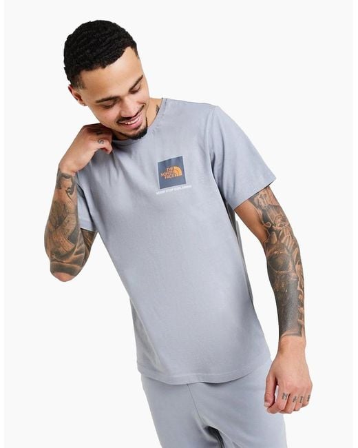 The North Face Blue Small Box Co Ords Set Shorts Short Sleeve T Shirts for men