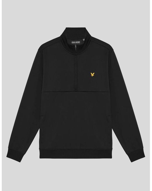 Lyle & Scott Black Windproof 1/2 Zip Midlayer for men