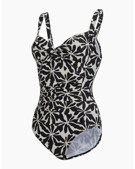 Regatta Black Ladies Sakari Abstract Floral Tummy Control One Piece Swimsuit