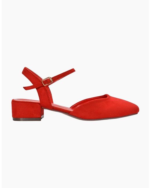 XY London Red Ladies Hilary Strappy Low Heel Court Shoes