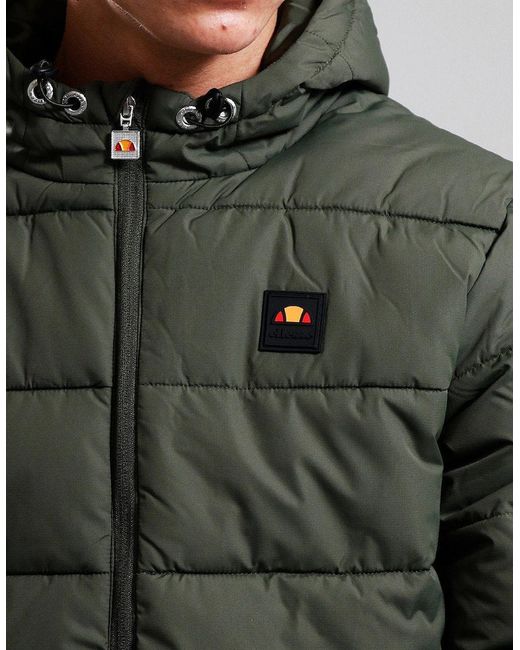 Ellesse Black Agaric Padded Hooded Jacket Khaki for men