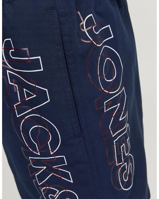 Jack & Jones Blue Lettering Swim Short for men