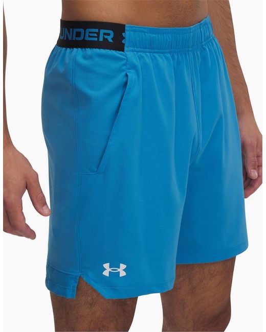 Under Armour Blue Vanish Fitness Shorts With Bold Logo for men