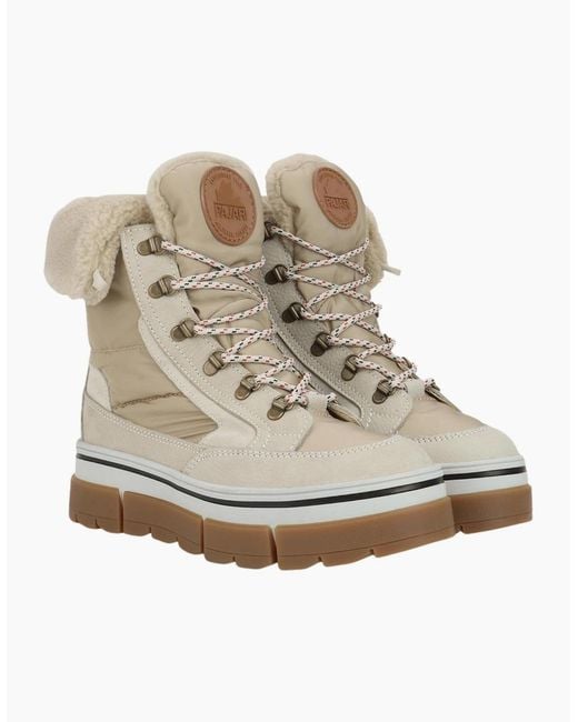 Pajar White Henta Lace Up Waterproof Snow Boots