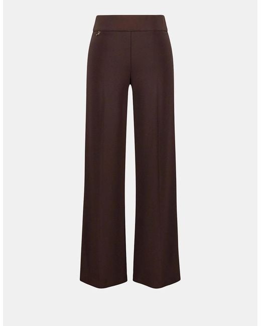 Joseph Ribkoff White Silky Knit Wide Leg Pull On Pants