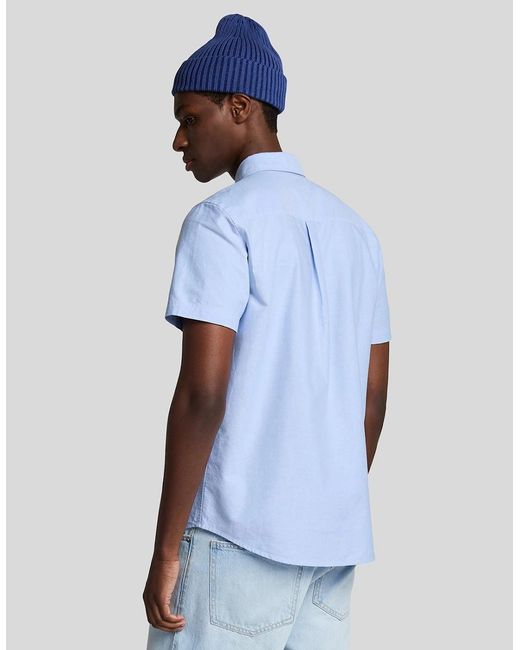 Lyle & Scott Blue Short Sleeve Oxford Shirt for men