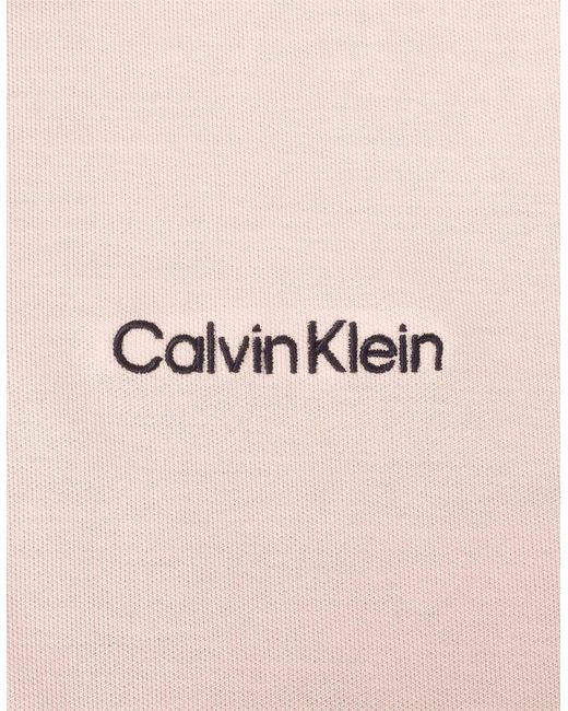 Calvin Klein Blue Embroidered Lacoste Lettering Collared Polo Shirt for men