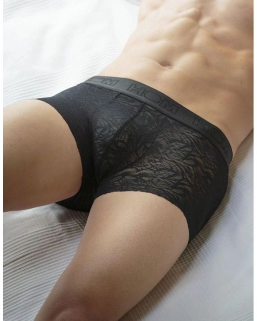 Hom Black Temptation Free Cut Lace Boxer Trunk for men
