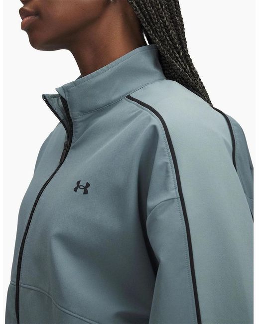 Under Armour Blue Ua Rival Color Block Quarter Zipper Track Jacket
