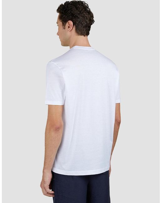 Paul & Shark White X-Soft Jersey T-Shirt With Capri Embroidery for men