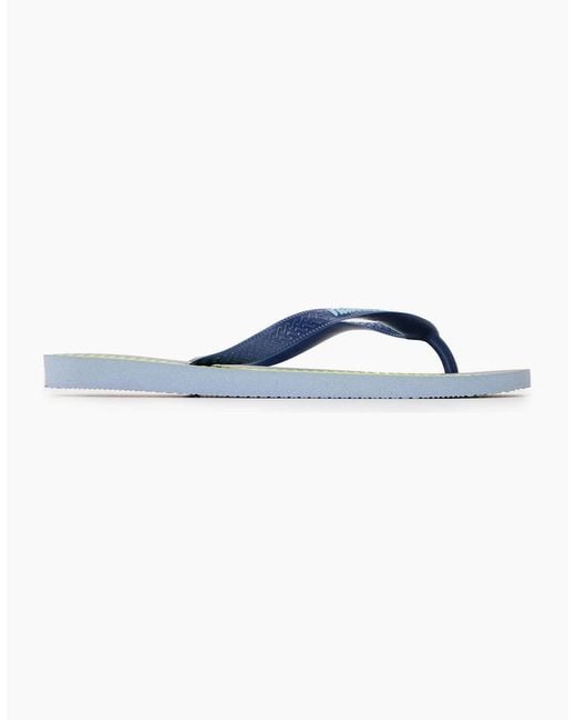 Havaianas Blue Solid Patterned Thong Toe Flip Flops