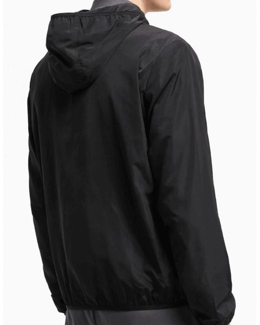 EA7 Gray Lightweight Core Id Logo Windbreaker for men