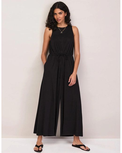 Ro&zo Black Jersey Drawstring Jumpsuit