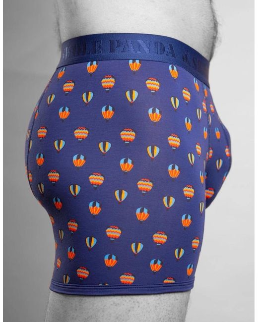 Swole Panda Blue Hot Air Balloons Bamboo Boxer Brief for men