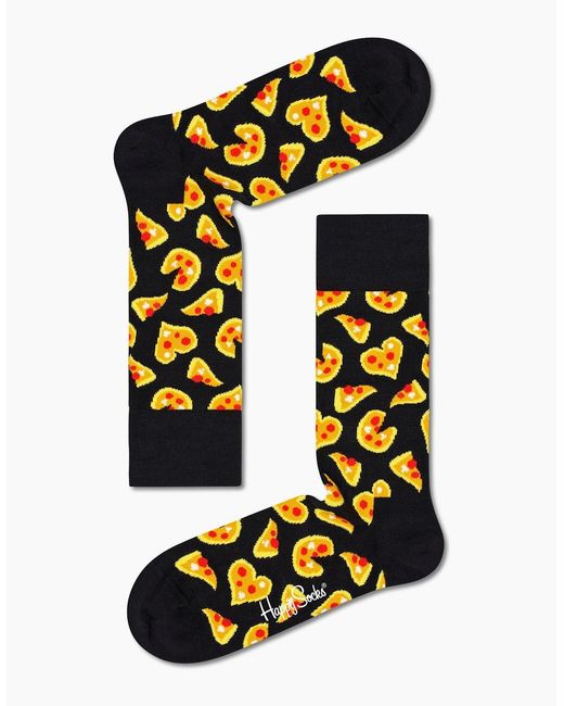 Happy Socks Black Pizza Love Socks