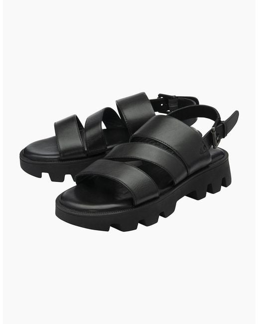 Lotus Black Xena Flatform Sandals
