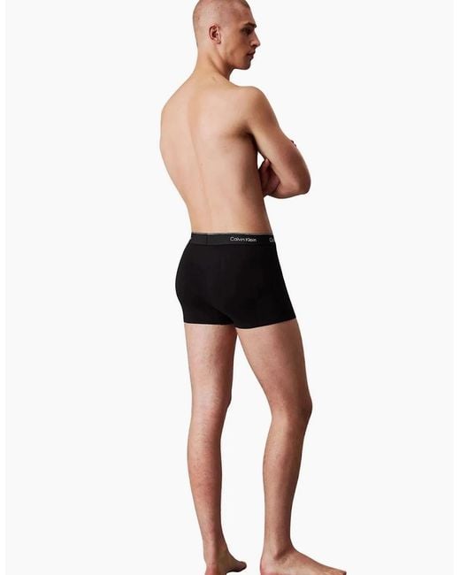 Calvin Klein Black 3-Pack Icon Cotton Stretch 'Relaxed Dart' Boxer Trunks, All for men