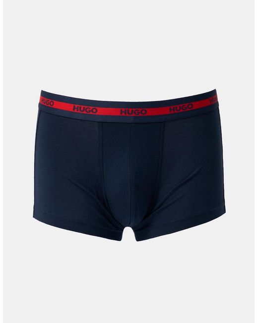 Boss Blue Hugo Planet 3-Pack Stretch-Cotton Logo Waistband Trunks for men