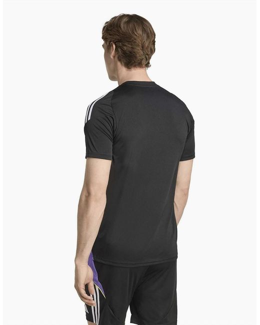 Adidas Black Tiro Crew Neck Slim Fit Short Sleeve Jersey for men