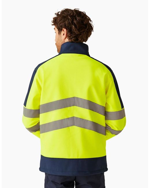 Regatta Yellow Professional Hi-Vis 3 Layer Soft Shell Jacket for men