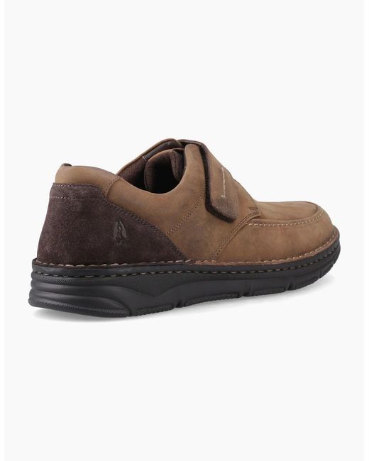 Hush Puppies Brown Forde Touch Fastening Leather Tan Loafers for men