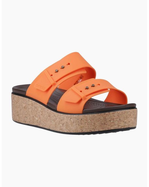 CROCSTM Orange Brooklyn Buckle Topaz Wedges