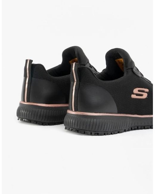 Skechers Black Work 77222Ec Squad Sr Occupational Trainers/Rose