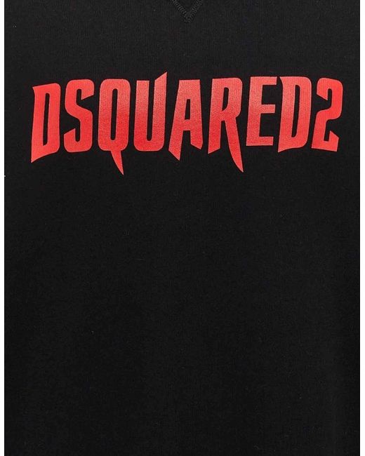 DSquared² Black Horror Logo Hoodie for men