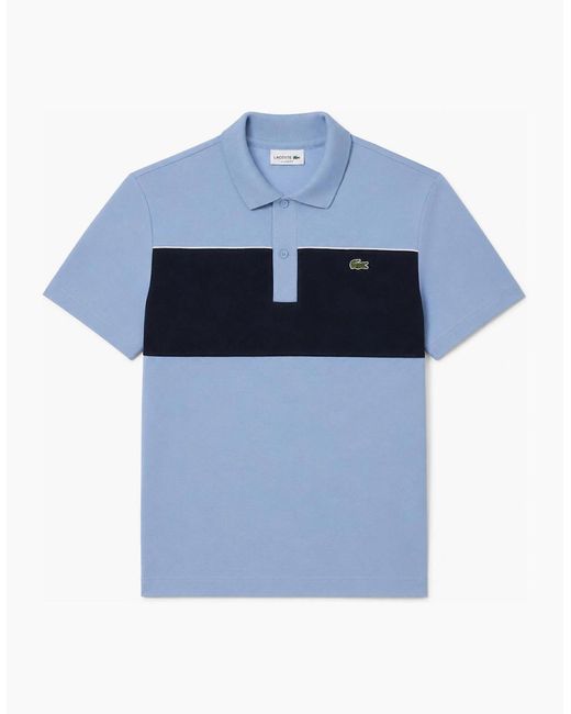 Lacoste Blue Regular Fit Colour-Block Pique Polo Shirt Aphylla/Blackbird for men