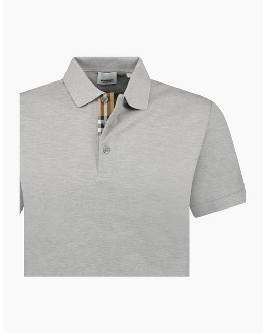 Burberry Gray Hartford Check Polo Shirt for men