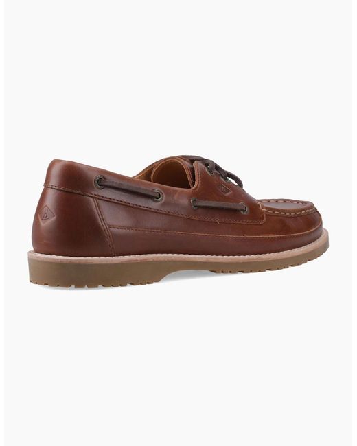 Sperry Top-Sider Brown Sperry Mini Lug 3 Eye Leather Boat Shoes for men