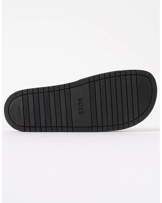 Boss Black Boss Aryeh Italian-Made Slides With Large Logo Detail for men