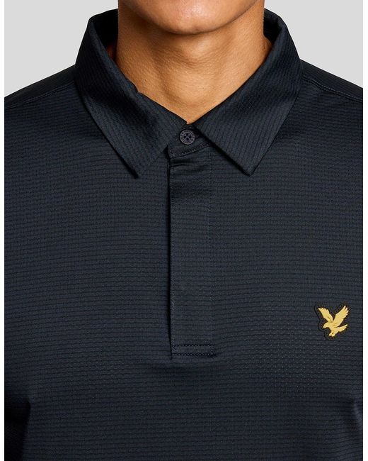 Lyle & Scott Blue Concealed Placket Polo Shirt for men