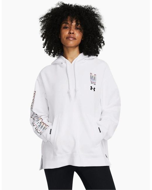 Under Armour White Pride Hooded Relaxed Fit Sweatshirt for men