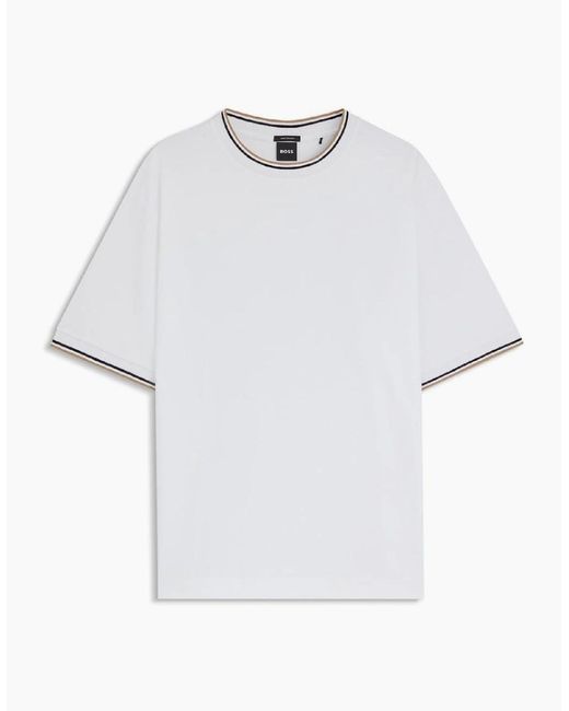 Boss White Crew Neck Short Sleeve Regular Fit T-Shirt for men