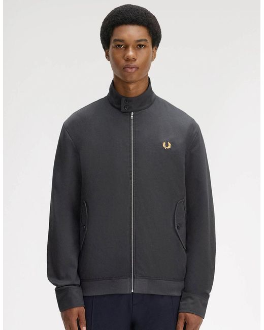 Fred Perry Black Twill Harrington Jacket for men