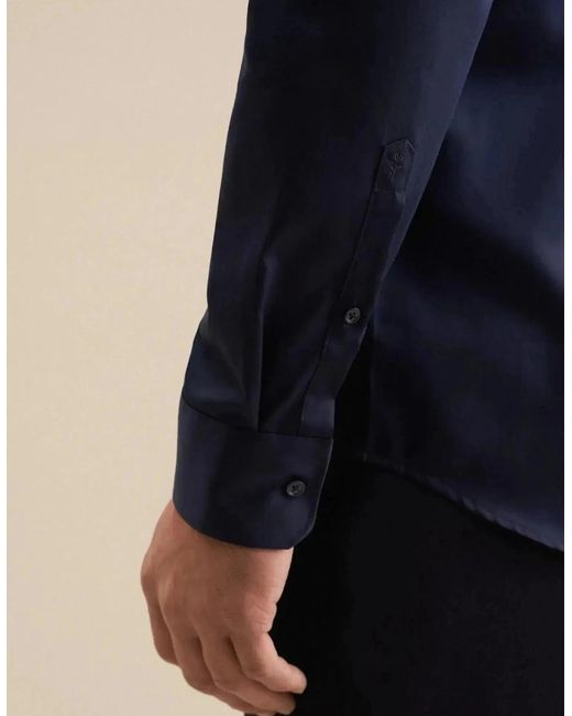 Seidensticker Blue Shaped Fit Easy Iron New Kent Business Shirt Dark for men