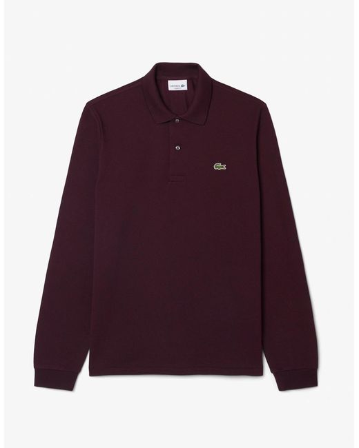 Lacoste Red Original L.12.12 Long Sleeve Cotton Polo Shirt for men