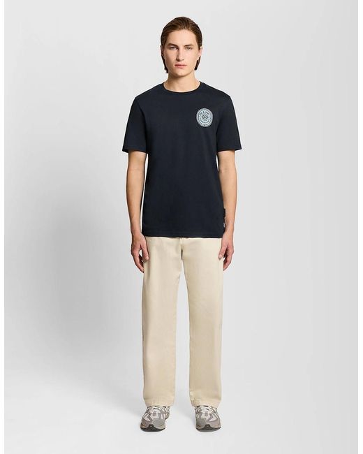 Lyle & Scott Black Graphic Badge Cotton T-Shirt for men