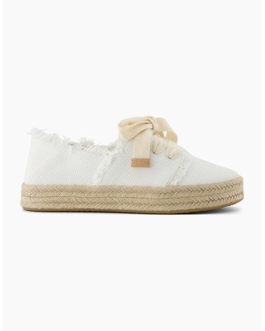TOMS White Carolina Espadrille Lace Up Shoes